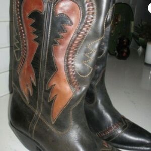Circle S Brand Brazilian Cowboy Western Boots Size 9 "Twister" Black